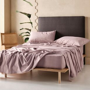 Linen House Plain Dyed Flannelette Sheet Set Lavender