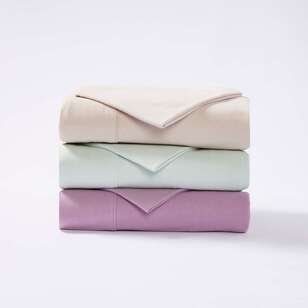 Linen House Plain Dyed Flannelette Sheet Set Mist