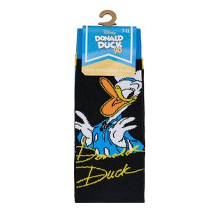 Rio Licensed Donald Duck Crew Sock 2 Pack Black & Blue 8-11
