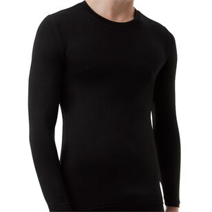 Underworks Men's Heat Bods Heat Retention Thermal Long Sleeve Top Black