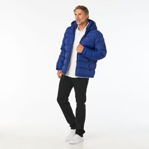 Tommy Hilfiger Men's Classic Performance Hooded Puffer Jacket Royal Blue