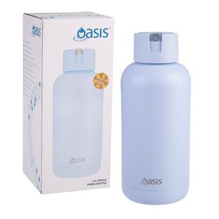 Oasis Moda Ceramic Lined Stainless Steel Triple Wall Insulated 1.5 L Drink Bottle Periwinkle