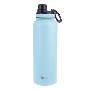Oasis Double Wall Stainless Steel Insulated 1.1 L Challenger Sports Bottle With Screw Cap Island Blue