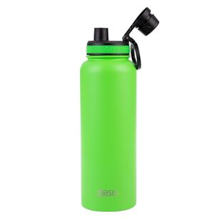 Oasis Double Wall Stainless Steel Insulated 1.1 L Challenger Sports Bottle With Screw Cap Neon Green