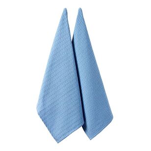 Ladelle Eco Recycled Tea Towel 2 Pack Blue