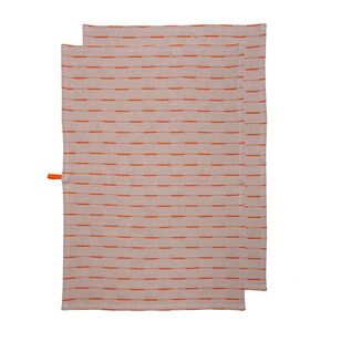 Ladelle Eco Recycled Tea Towel 2 Pack Dash Orange