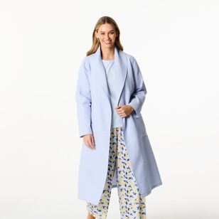 blue waffle dressing gown MENS INDIGO BLUE LIGHTWEIGHT WAFFLE SPA ROBE WITH SHAWL COLLAR SIZE S