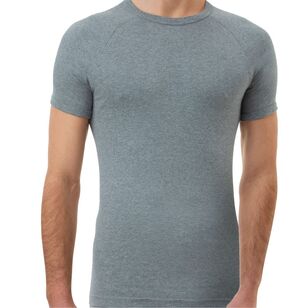 Underworks Men's Heat Bods Cotton Thermal Short Sleeve Top Grey ...