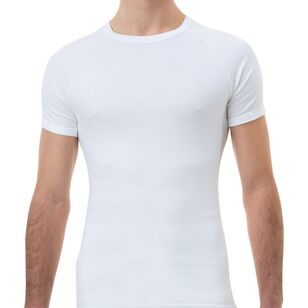 Underworks Men's Heat Bods Cotton Thermal Short Sleeve Top White ...