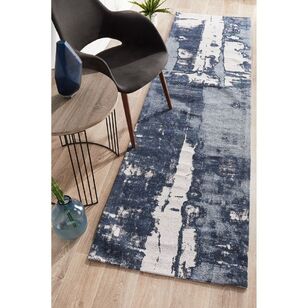 Blue Hall Rug Rug Culture Magnolia 11 Hall Runner Blue | Harris Scarfe
