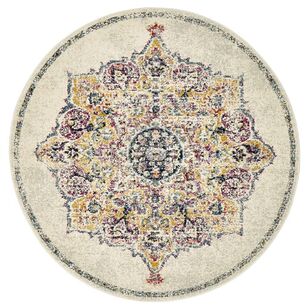 Off White Rug Roumd Rug Culture Museum 864 Round Rug Off-White | Harris Scarfe
