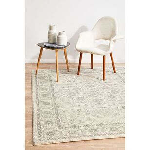 White Boarder Rug Rug Culture Vintage Border Polypropylene Rug White | Harris Scarfe