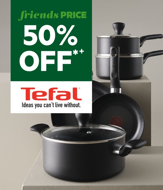 50% Off Full Priced Cookware & Kitchenware by Tefal